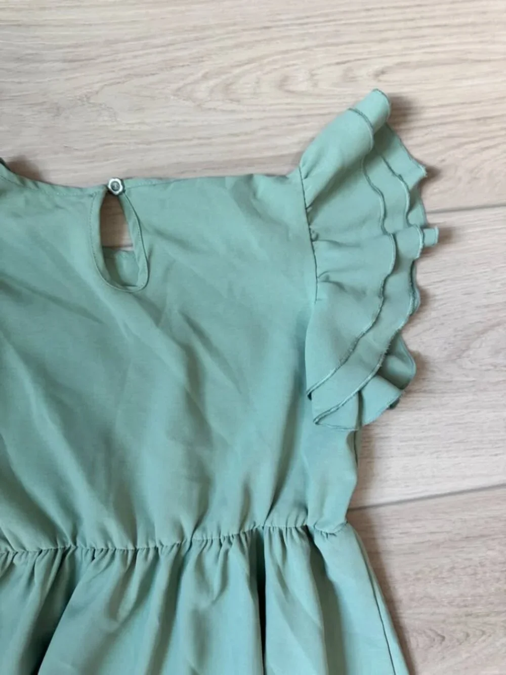 Girls Summer Dress, Ruffle Sleeve, Chiffon Dress, Size 10-11 Years